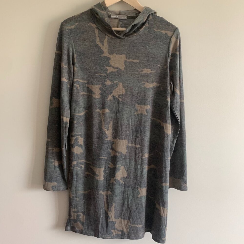 NWT | Tresics Women's Camo Long Sleeve Hoodie T-shirt Dress | Size Medium